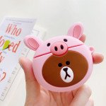 Wholesale Cute Design Cartoon Silicone Cover Skin for Airpod (1 / 2) Charging Case (Giraffe Bear Yellow)